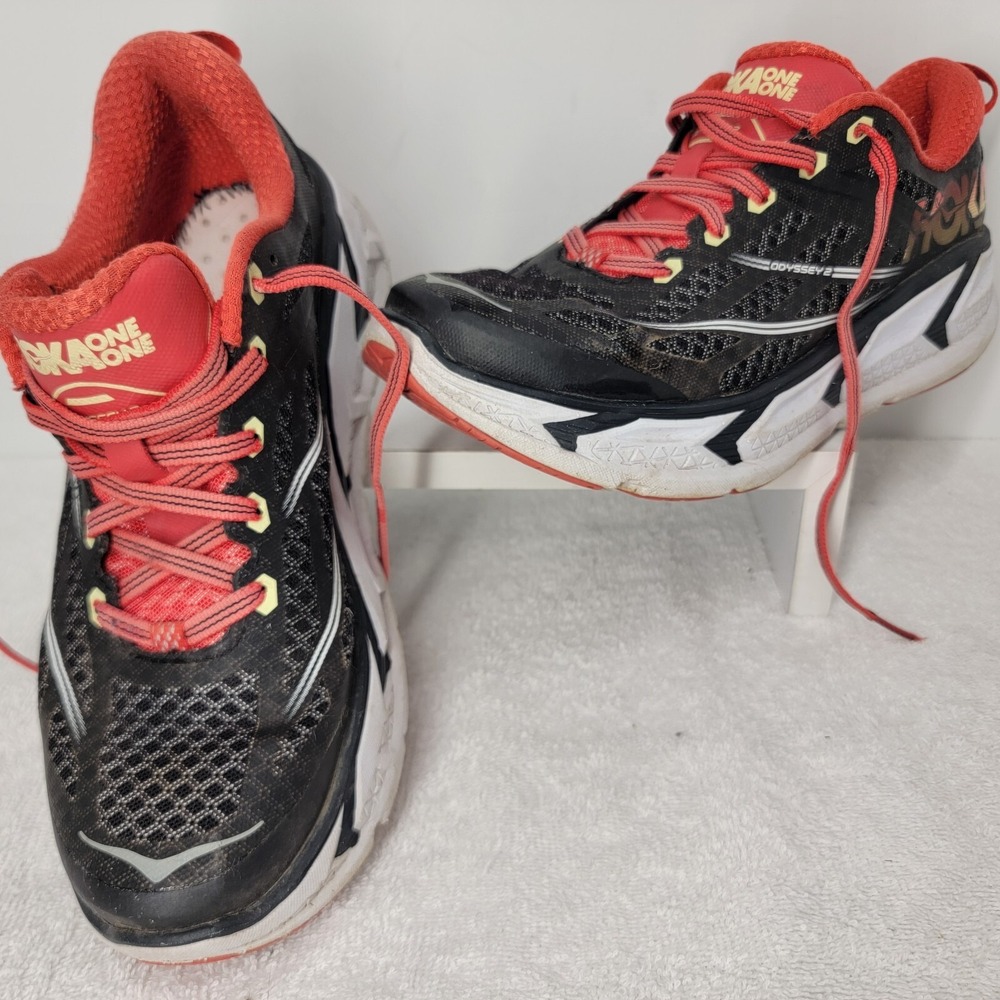 Hoka One One ODYSSEY 2‎ Women's SIZE 8 Running Shoes Black Pink - NO INSOLES